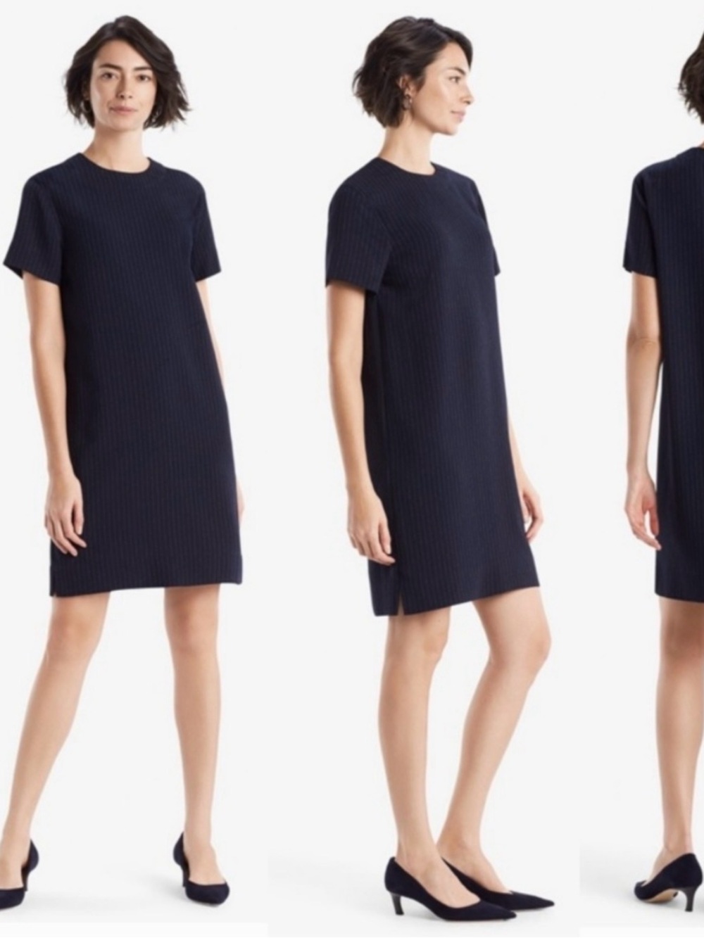 NEW MM.LaFleur Lucille Navy Pinstripe Dress Size S